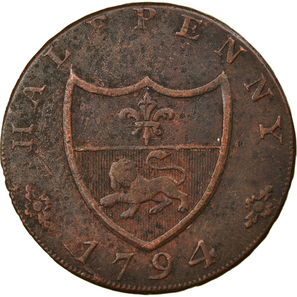 Coin, Great Britain, Lancashire, Halfpenny Token, 1794, Lancaster, EF(40-45)