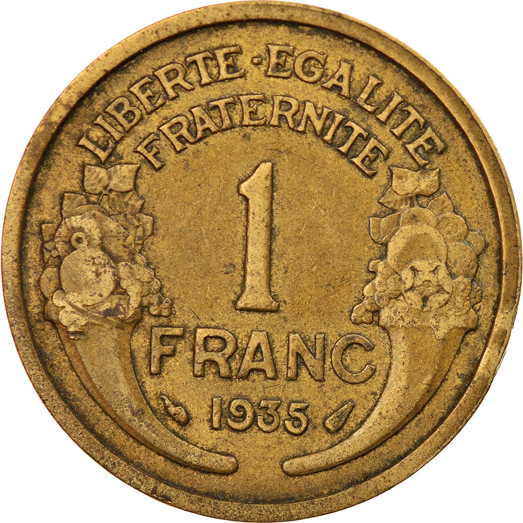 Münze, Frankreich, Morlon, Franc, 1935, Paris, S+, Aluminum-Bronze, KM:885