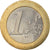 France, 1 Euro, 1999, error wrong ring, MS(60-62), Bi-Metallic