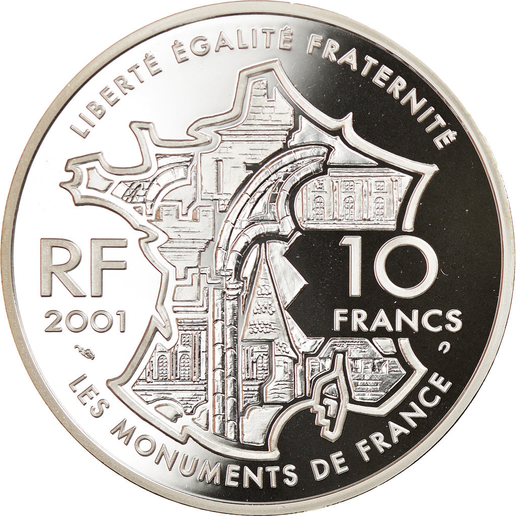 Coin, France, Tour Eiffel, 10 Francs, 2001, Paris, Proof, MS(65-70), Silver