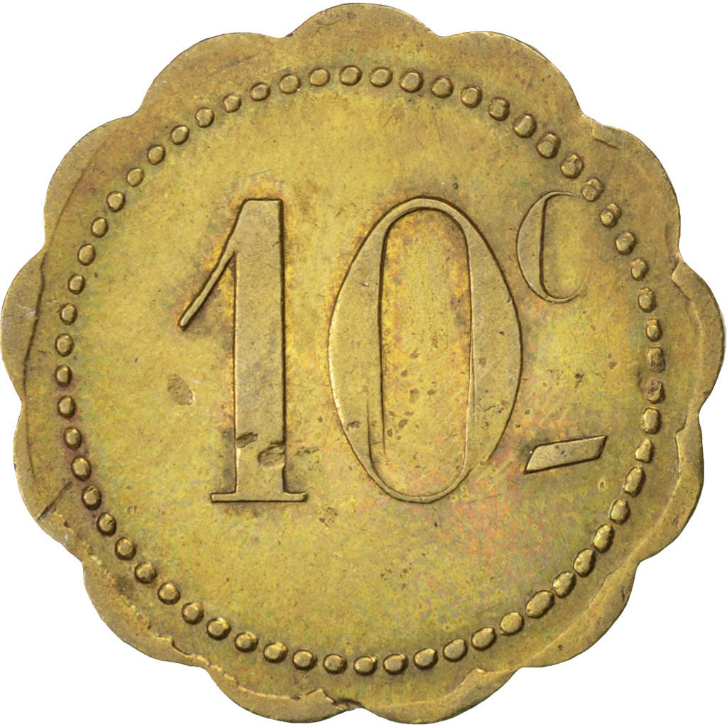 France, 10 Centimes, EF(40-45), Brass, Elie #315.4, 2.69