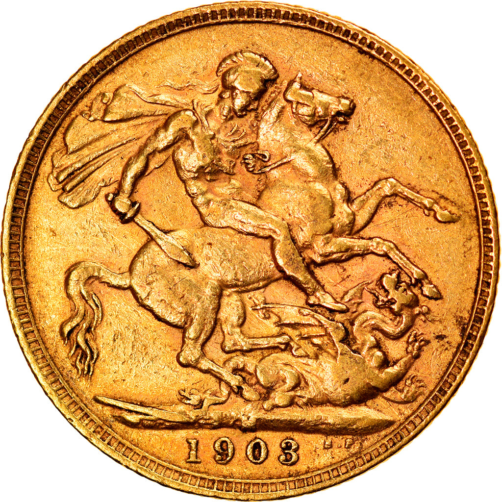 Coin, Australia, Edward VII, Sovereign, 1903, Melbourne, EF(40-45), Gold, KM:15