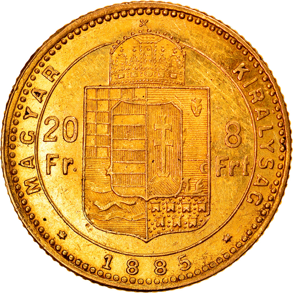 Coin, Hungary, Franz Joseph I, 8 Forint 20 Francs, 1885, Kormoczbanya
