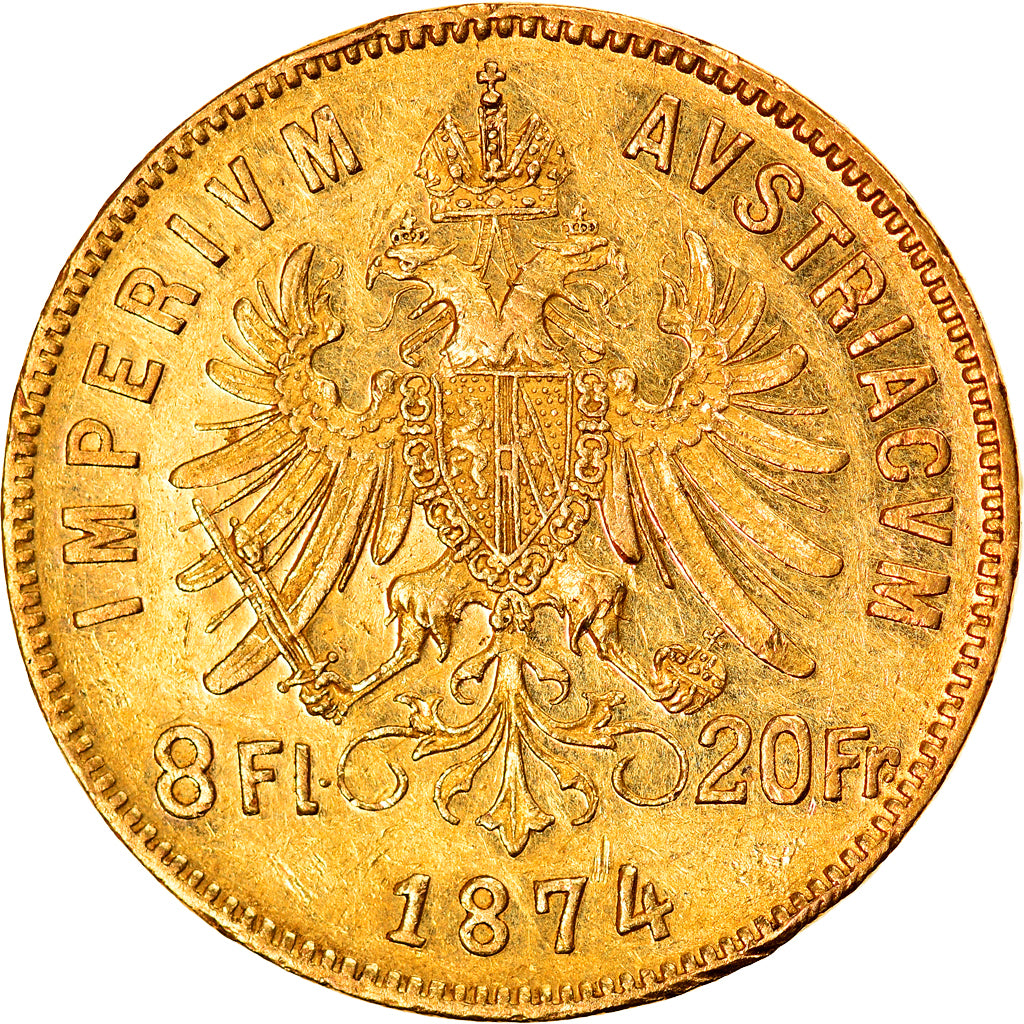 Monnaie, Autriche, Franz Joseph I, 8 Florins-20 Francs, 1874, TTB, Or, KM:2269