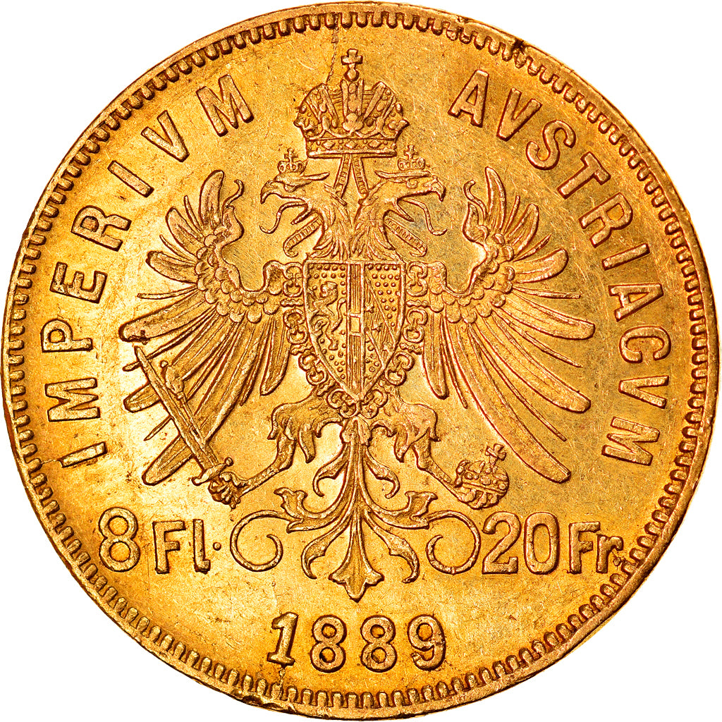 Monnaie, Autriche, Franz Joseph I, 8 Florins-20 Francs, 1889, TTB, Or, KM:2269