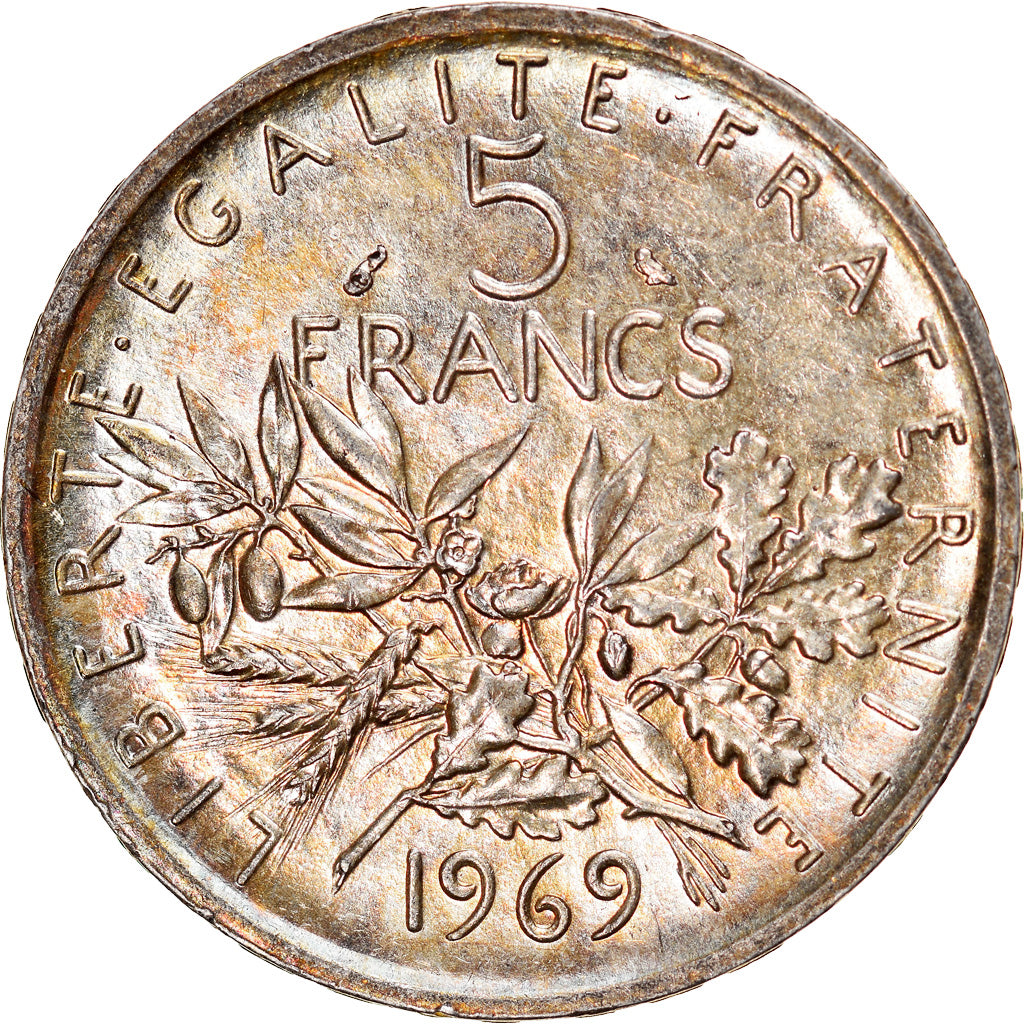 Monnaie, France, Semeuse, 5 Francs, 1969, SUP+, Argent, Gadoury:770, KM:926