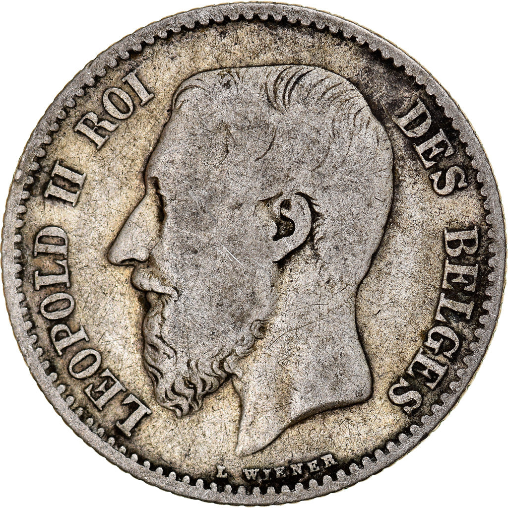 Coin, Belgium, Leopold II, Franc, 1867, VF(30-35), Silver, KM:28.1