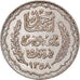 Moneta, Tunisia, Ahmad Pasha Bey, 5 Francs, 1939, Paris, AU(55-58), Srebro