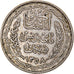 Moneda, Túnez, Ahmad Pasha Bey, 10 Francs, 1939, Paris, MBC, Plata, KM:265