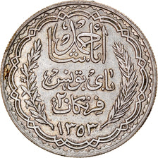 Moneta, Tunisia, Ahmad Pasha Bey, 20 Francs, 1934, Paris, BB, Argento, KM:263