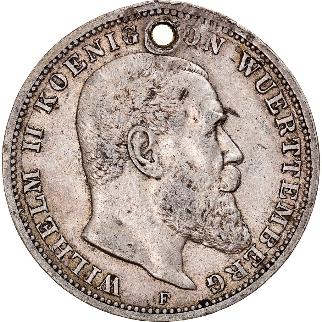 Moneda, Estados alemanes, WURTTEMBERG, Wilhelm II, 3 Mark, 1911, Freudenstadt