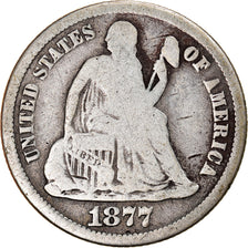 Coin, United States, Seated Liberty Dime, Dime, 1877, U.S. Mint, Carson City