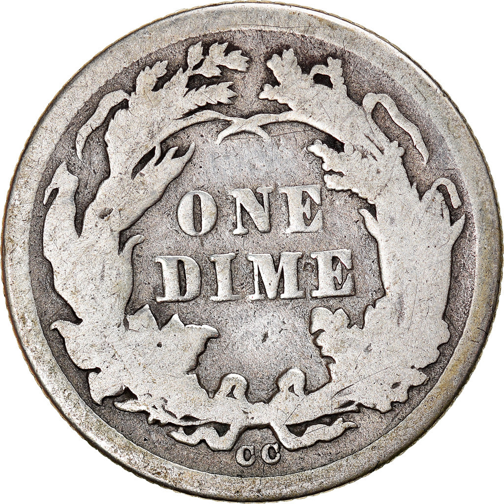 Coin, United States, Seated Liberty Dime, Dime, 1877, U.S. Mint, Carson City