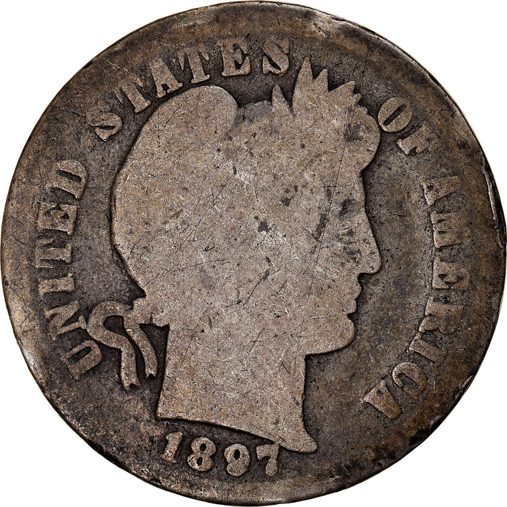 Coin, United States, Barber Dime, Dime, 1897, U.S. Mint, Philadelphia, F(12-15)