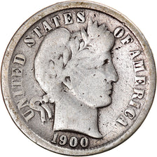 Moneta, USA, Barber Dime, Dime, 1900, U.S. Mint, Philadelphia, VF(30-35)