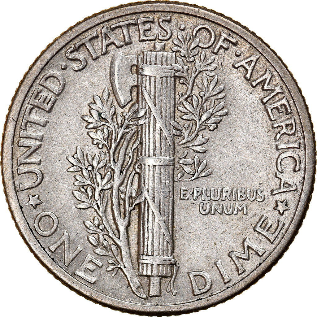 Coin, United States, Mercury Dime, Dime, 1937, U.S. Mint, Philadelphia