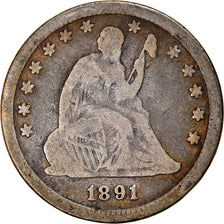 Coin, United States, Seated Liberty Quarter, Quarter, 1891, U.S. Mint
