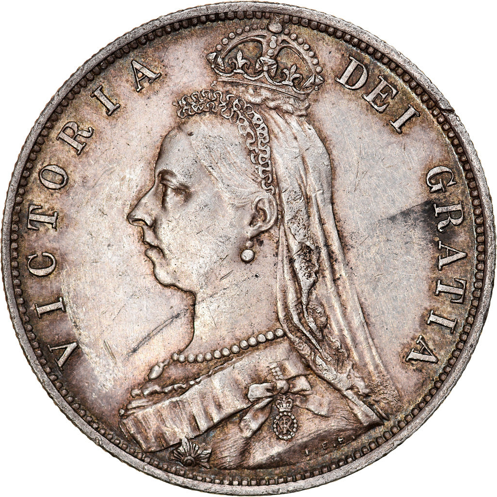 Monnaie, Grande-Bretagne, Victoria, 1/2 Crown, 1889, Londres, SUP, Argent