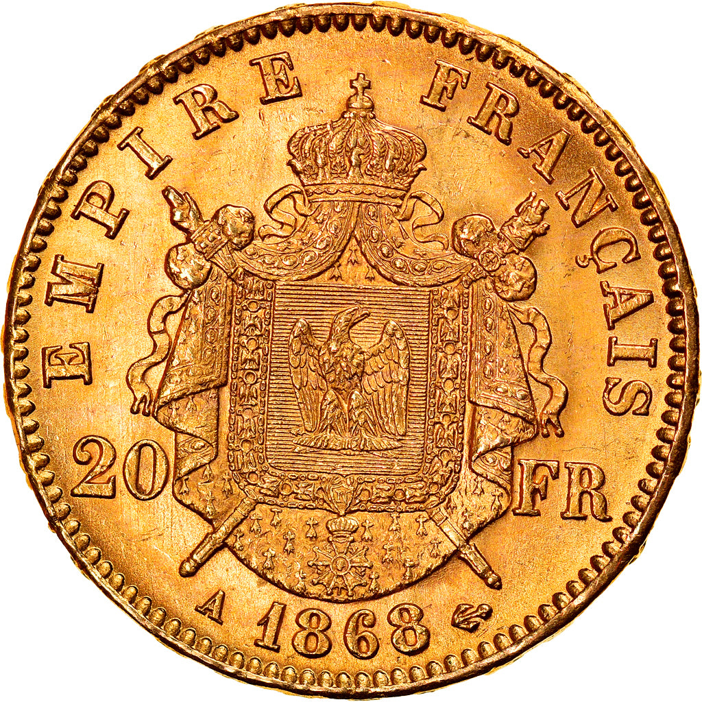 Monnaie, France, Napoleon III, Napoléon III, 20 Francs, 1868, Paris, SUP+, Or