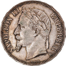 Moneta, Francia, Napoléon III, 5 Francs, 1867, Strasbourg, BB+, Argento