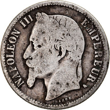 Moneta, Francia, Napoleon III, Napoléon III, Franc, 1867, Paris, MB, Argento