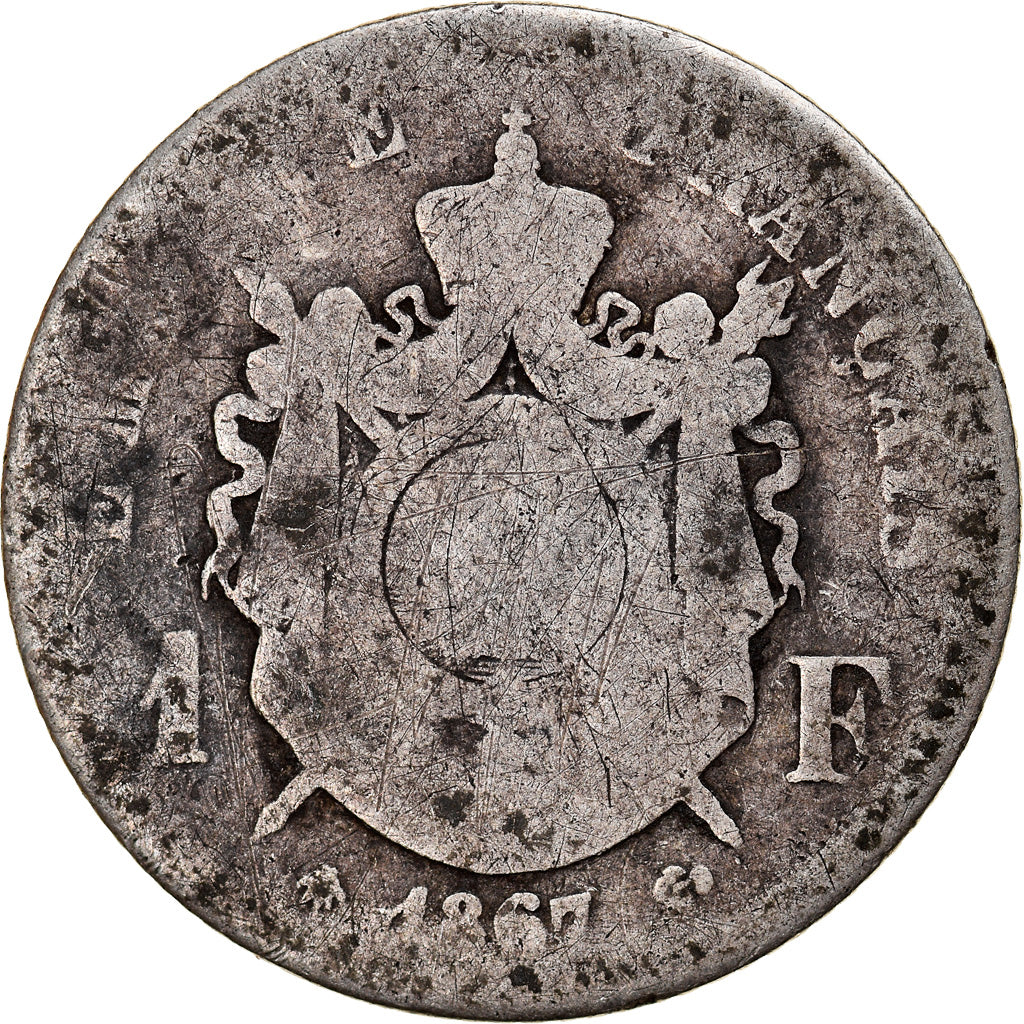 Münze, Frankreich, Napoleon III, Napoléon III, Franc, 1867, Paris, S, Silber