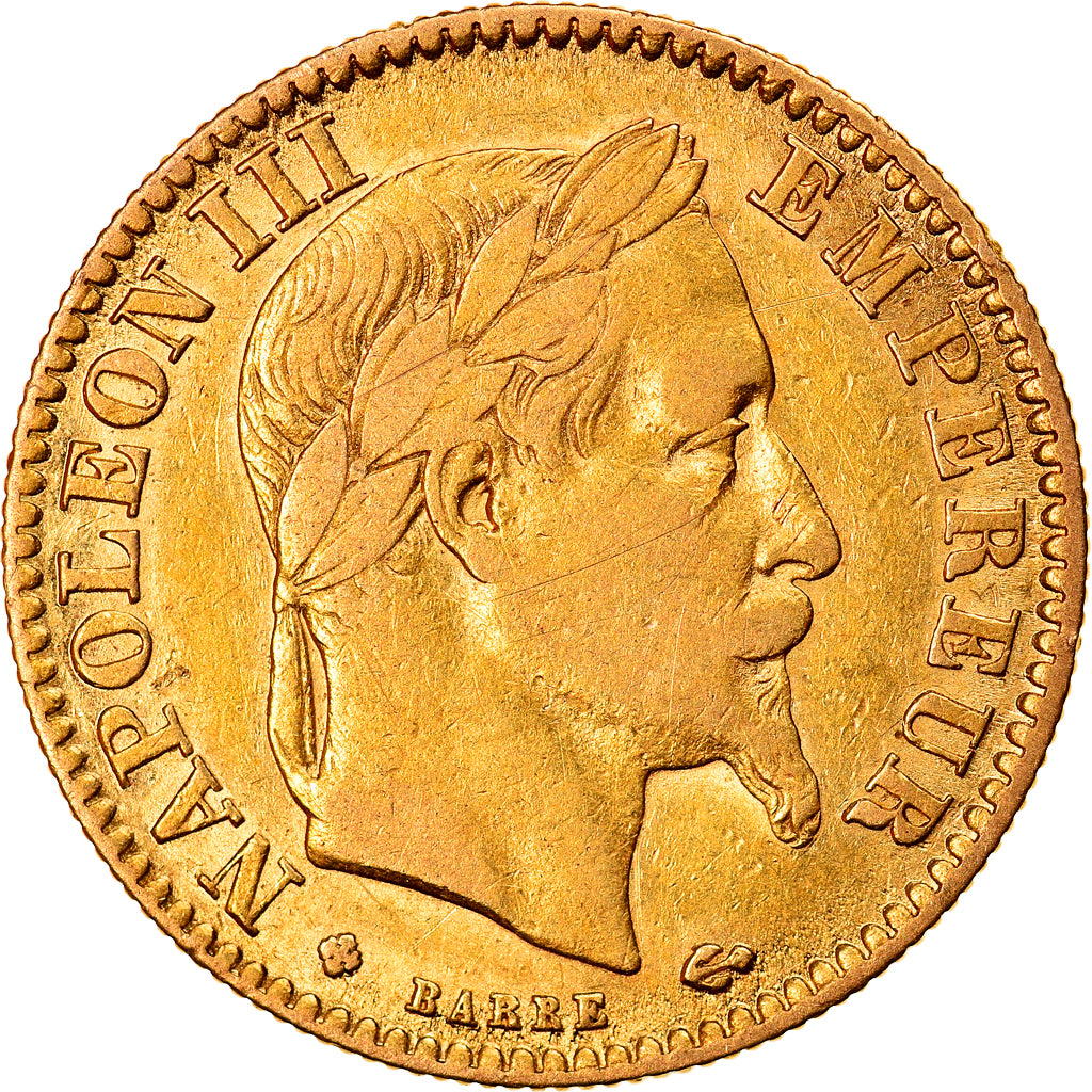 Moneda, Francia, Napoleon III, Napoléon III, 10 Francs, 1863, Strasbourg, MBC