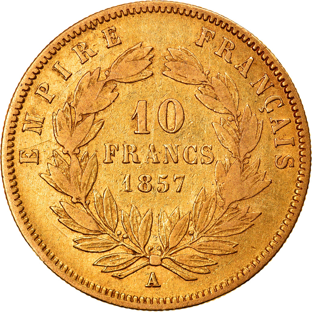 Coin, France, Napoleon III, Napoléon III, 10 Francs, 1857, Paris, VF(20-25)