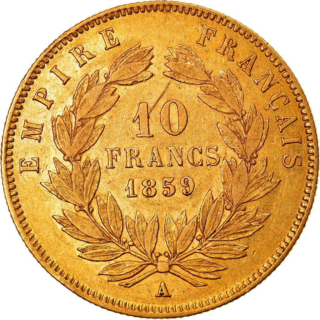 Munten, Frankrijk, Napoleon III, Napoléon III, 10 Francs, 1859, Paris, FR+