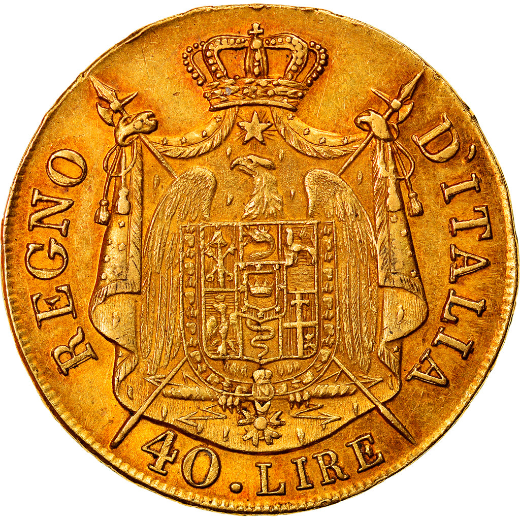 Monnaie, États italiens, KINGDOM OF NAPOLEON, Napoleon I, 40 Lire, 1808, Milan