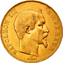 Moneta, Francja, Napoleon III, Napoléon III, 50 Francs, 1858, Paris, AU(50-53)