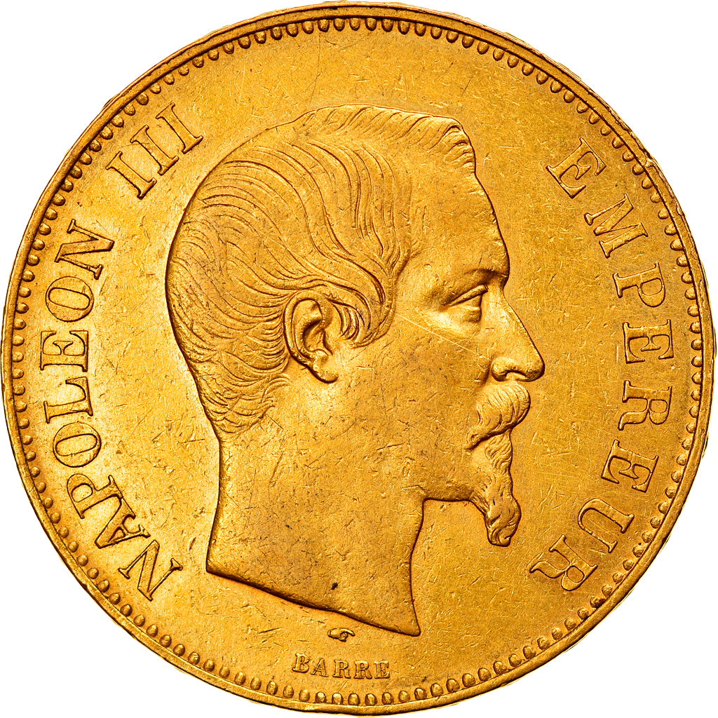 Coin, France, Napoleon III, 100 Francs, 1857, Paris, EF(40-45), Gold, KM:786.1