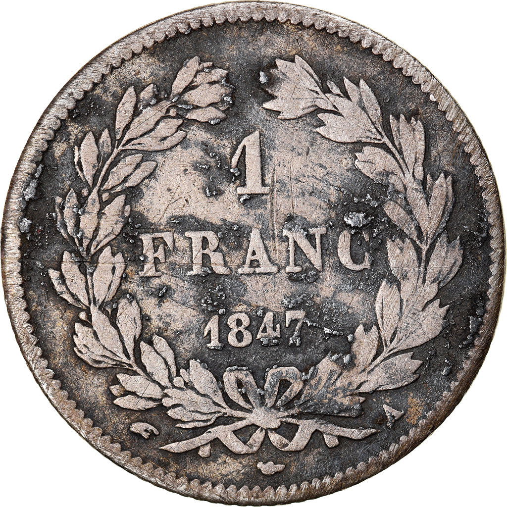 Monnaie, France, Louis-Philippe, Franc, 1847, Paris, TB, Argent, Gadoury:453