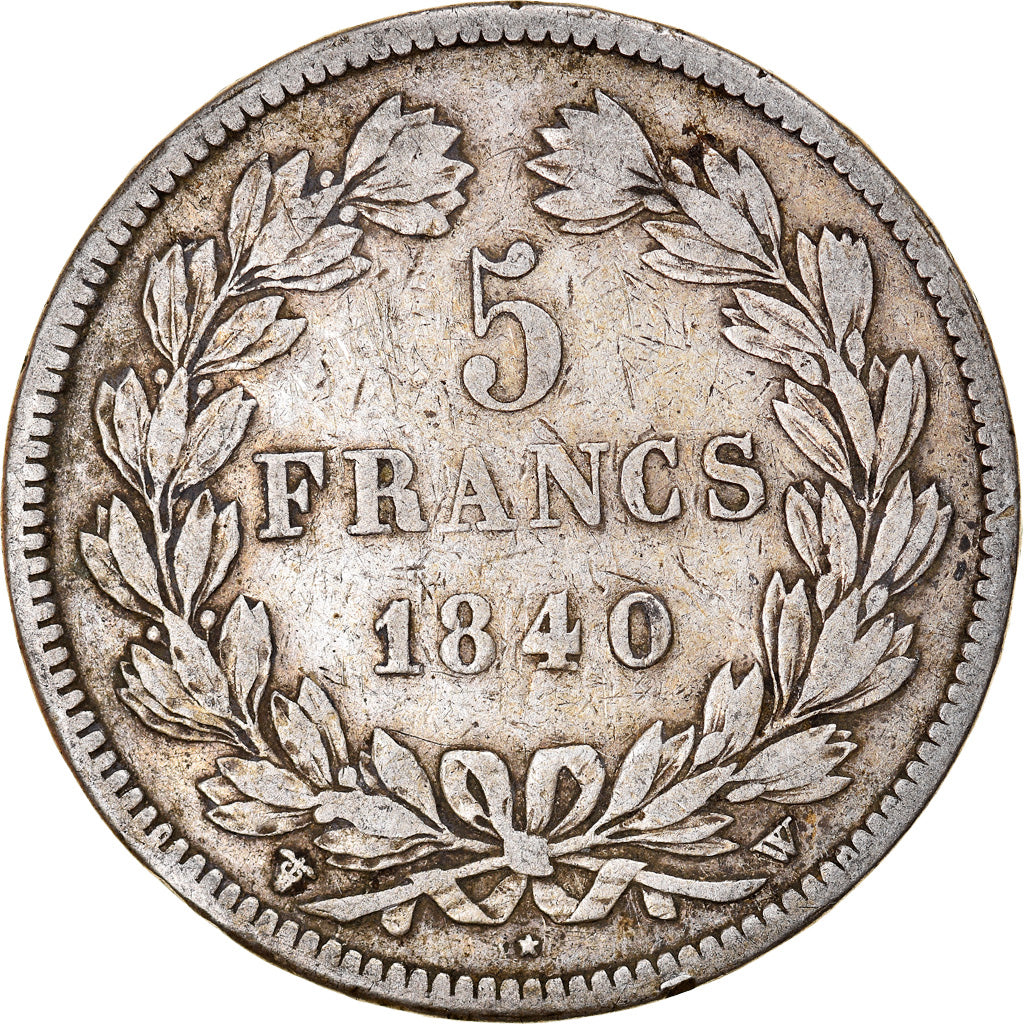Coin, France, Louis-Philippe, 5 Francs, 1840, Lille, VF(30-35), Silver
