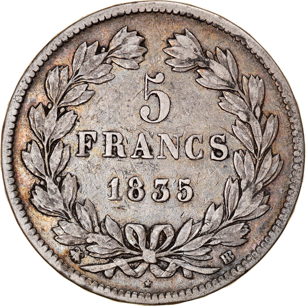 Monnaie, France, Louis-Philippe, 5 Francs, 1835, Strasbourg, TB+, Argent