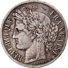 Coin, France, Cérès, 5 Francs, 1849, Strasbourg, VF(20-25), Silver, KM:761.2