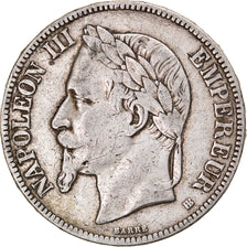 Moneta, Francja, Napoléon III, 5 Francs, 1868, Strasbourg, VF(30-35), Srebro