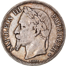 Moeda, França, Napoléon III, 5 Francs, 1868, Strasbourg, VF(30-35), Prata