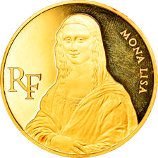 Moeda, França, Mona Lisa, 500 Francs, 1993, Paris, Proof, MS(65-70), Dourado