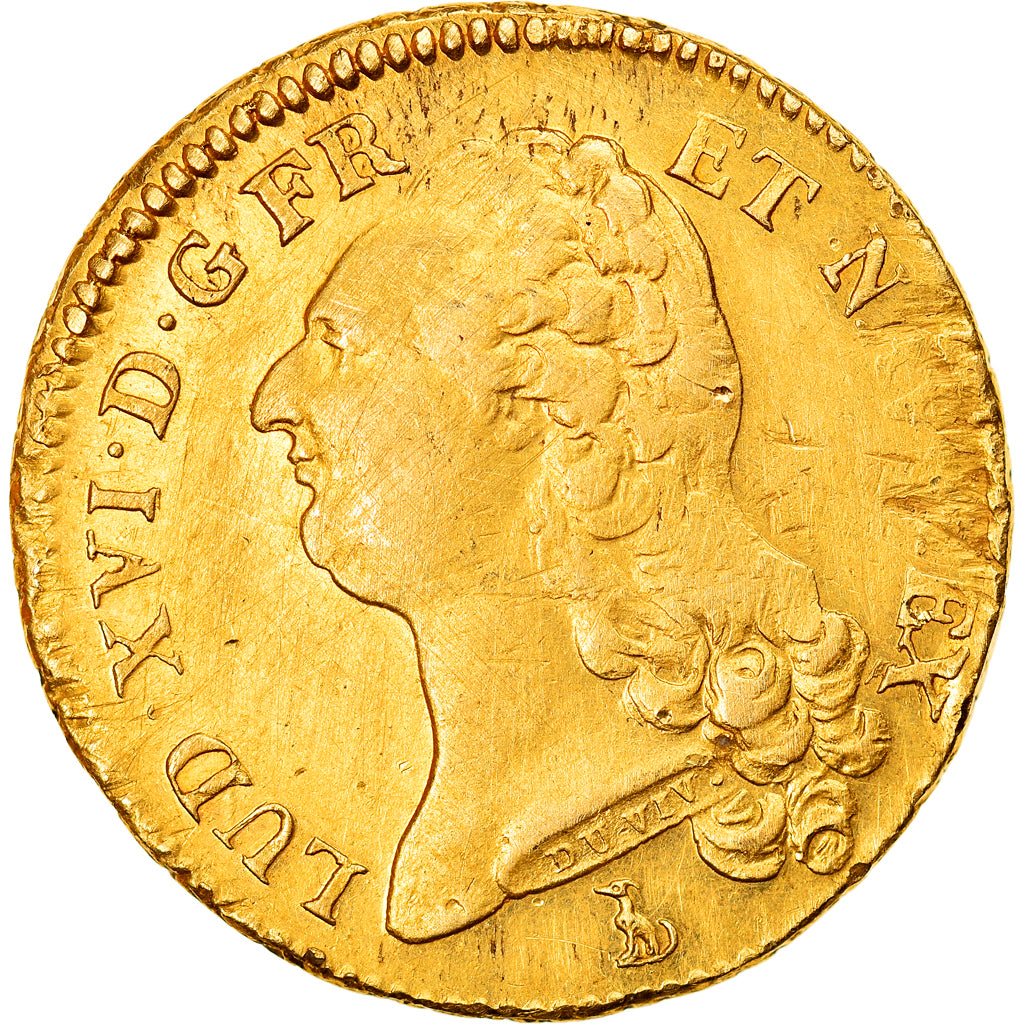 Coin, France, Louis XVI, Double louis d'or à la tête nue, 2 Louis D'or, 1786