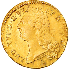 Coin, France, Louis XVI, Double louis d'or à la tête nue, 2 Louis D'or, 1786