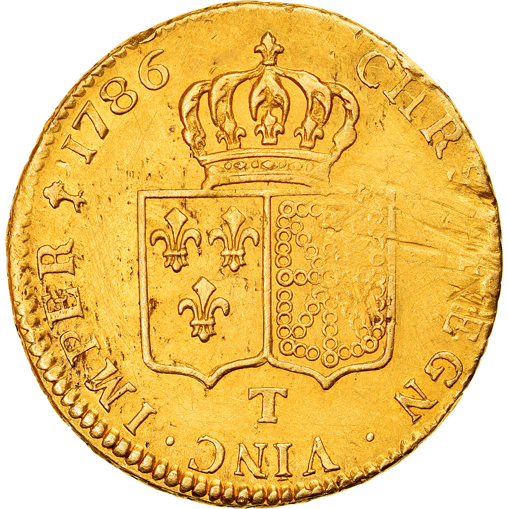 Coin, France, Louis XVI, Double louis d'or à la tête nue, 2 Louis D'or, 1786
