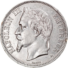 Moneda, Francia, Napoleon III, Napoléon III, 5 Francs, 1870, Paris, MBC, Plata