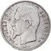 Moneda, Francia, Napoleon III, Napoléon III, Franc, 1860, Paris, BC+, Plata