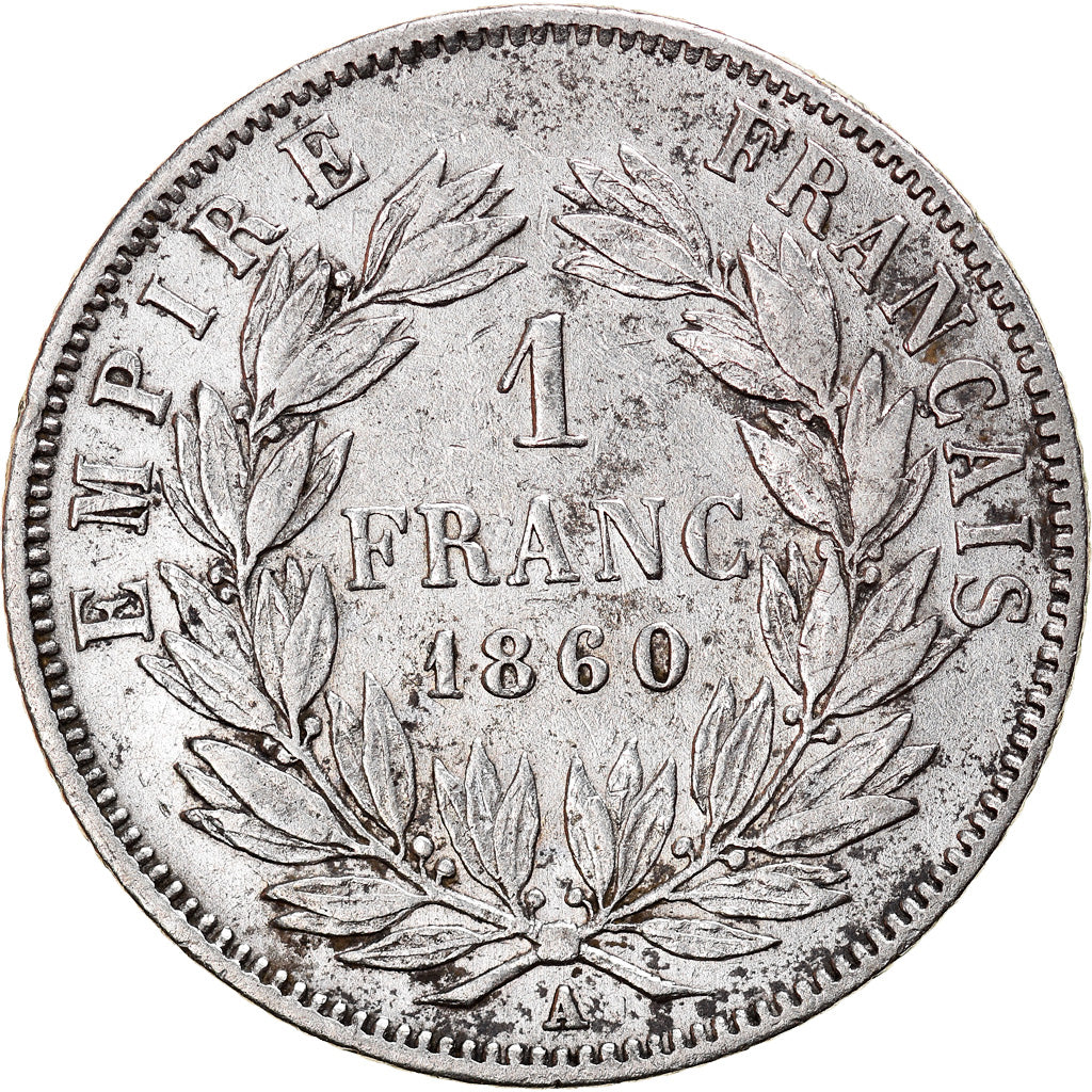 Munten, Frankrijk, Napoleon III, Napoléon III, Franc, 1860, Paris, FR, Zilver