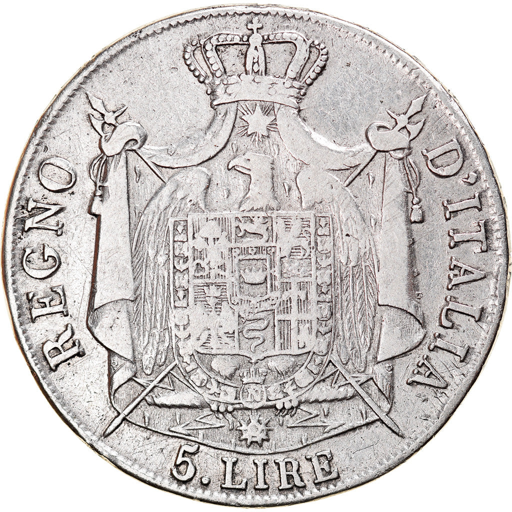 Moneta, STATI ITALIANI, KINGDOM OF NAPOLEON, Napoleon I, 5 Lire, 1808, Milan