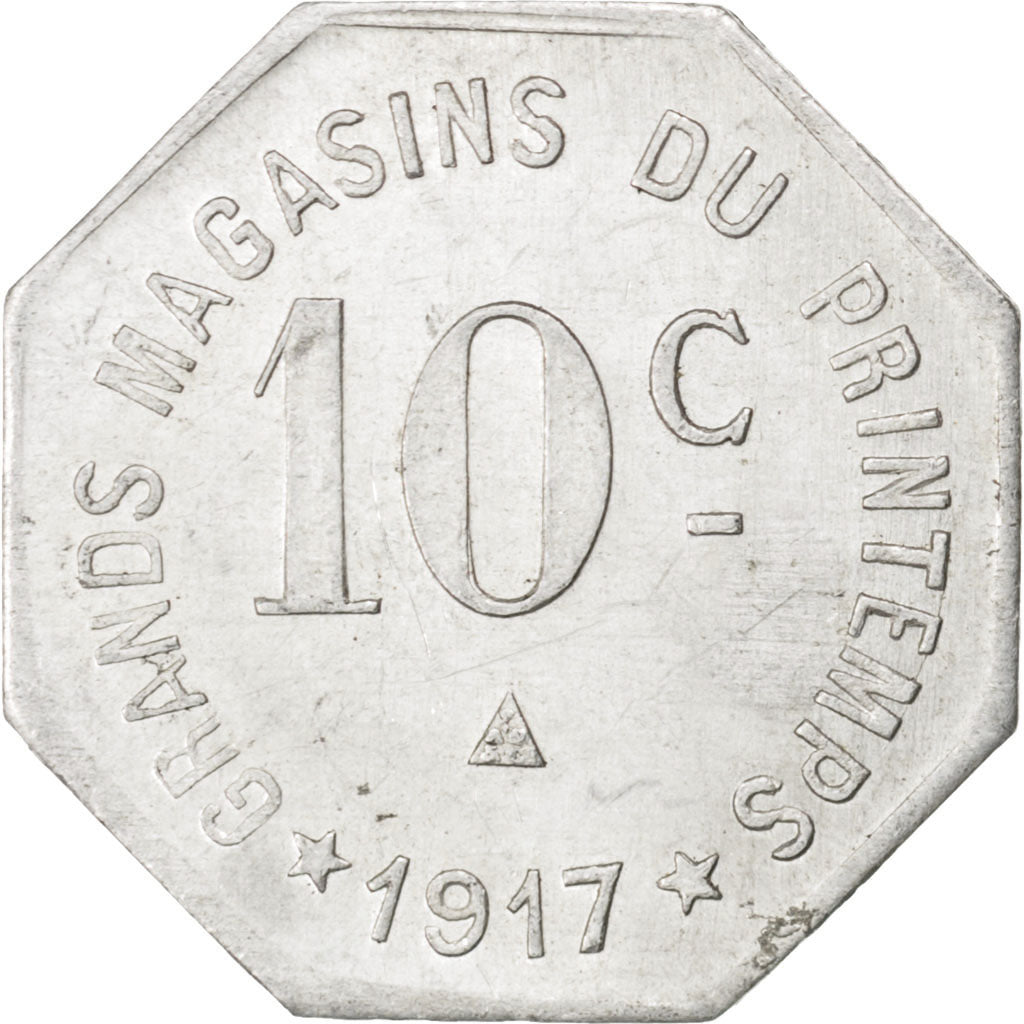 France, 10 Centimes, 1917, AU(50-53), Aluminium, Elie #50.5, 0.95