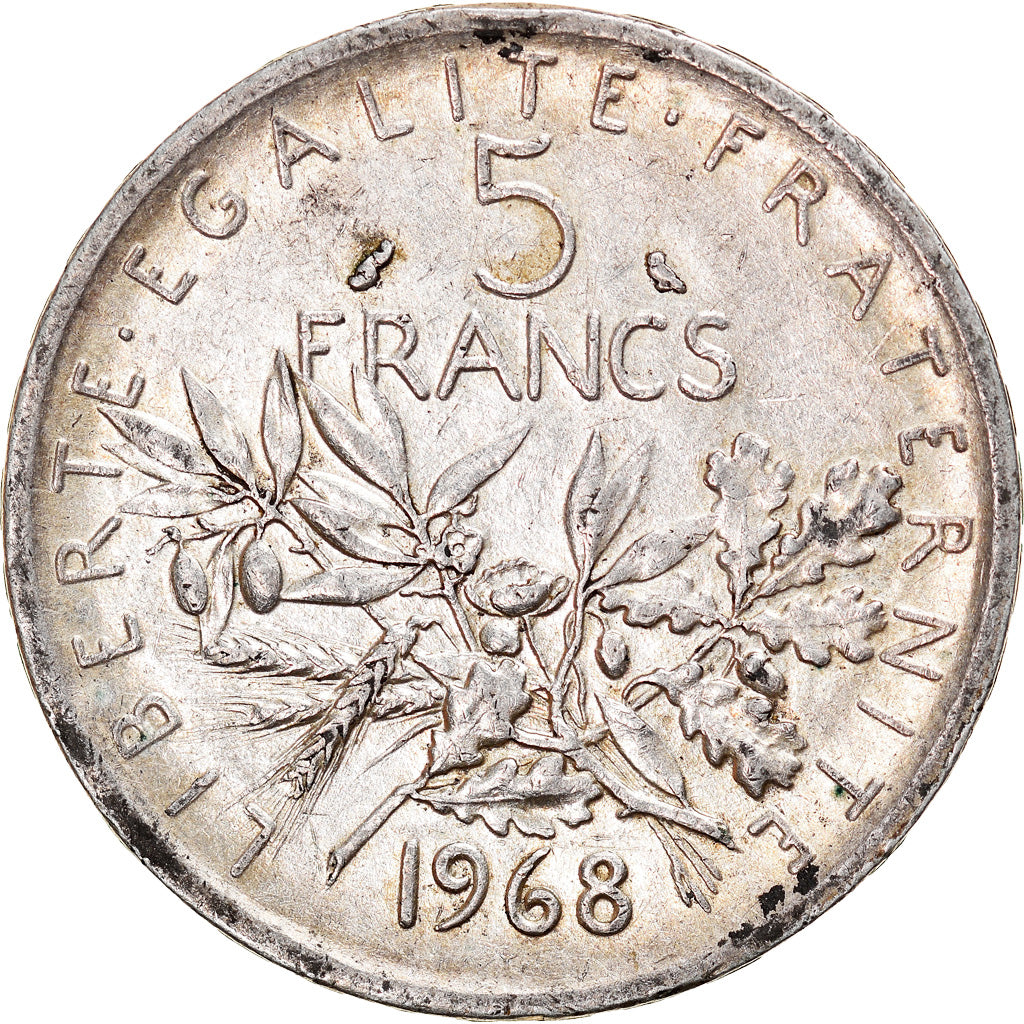 Coin, France, Semeuse, 5 Francs, 1968, Paris, AU(50-53), Silver, KM:926