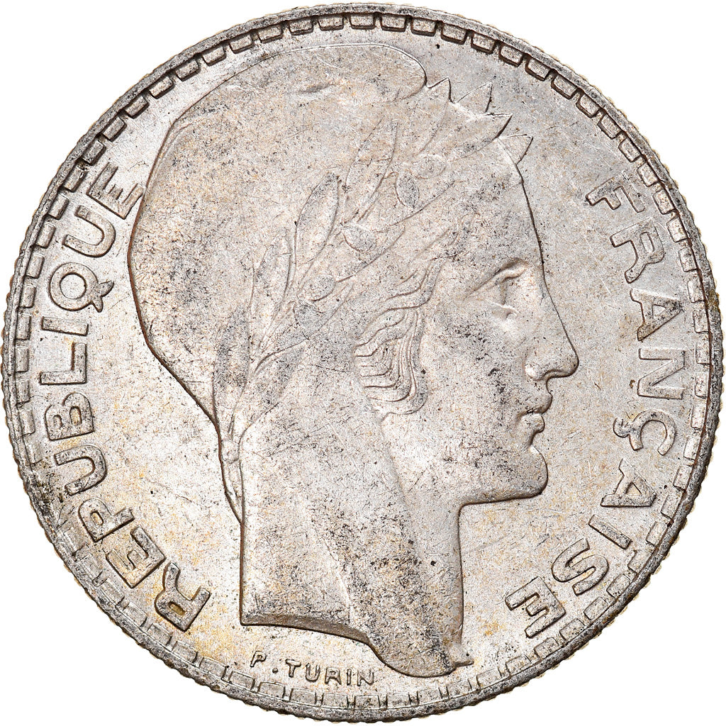 Munten, Frankrijk, Turin, 10 Francs, 1938, Paris, PR, Zilver, KM:878
