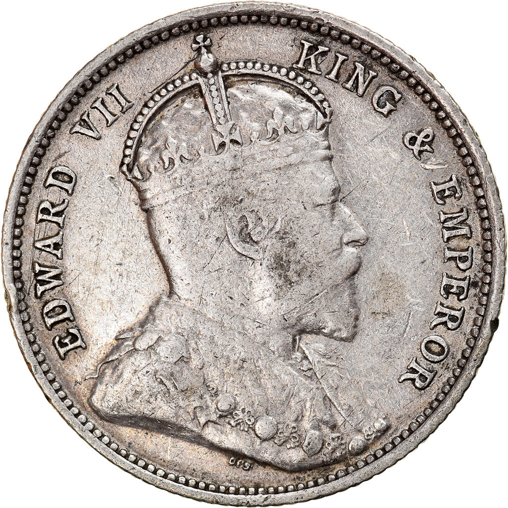 Coin, Ceylon, Edward VII, 50 Cents, 1903, EF(40-45), Silver, KM:99